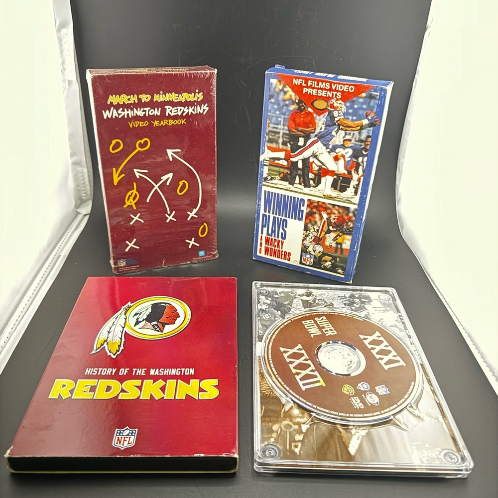 Lot Of NFL Washington Redskins VHS Tapes & XXXI & XXXII CD Super Bowl